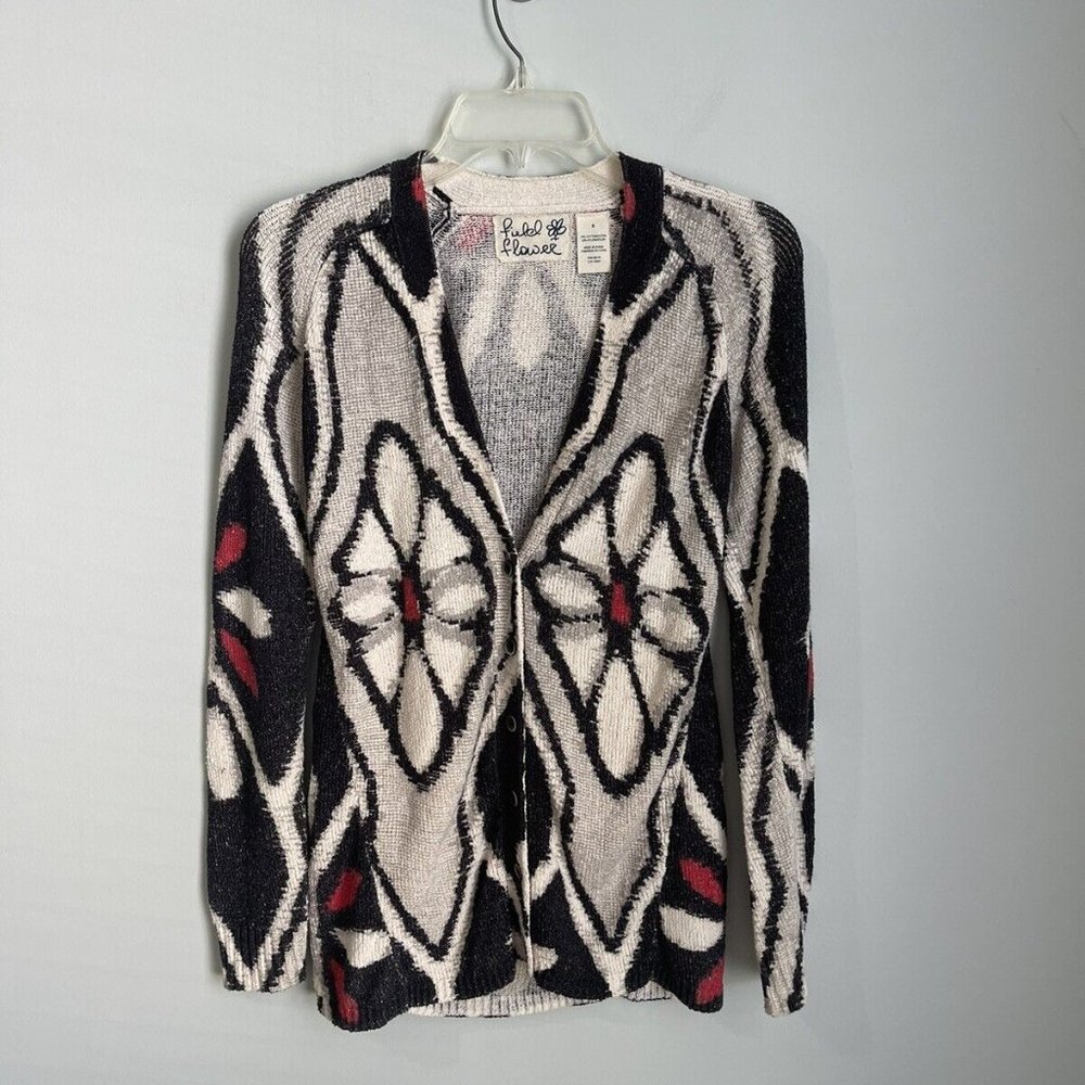 Anthropologie Field Flower Kaleidoscope Daisy Cardigan